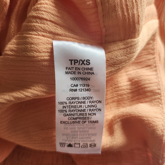 BNWT Garage XS Ava Tie Front Orange Short Sleeve Crop Top summer Sexy Y2k Casual - Picture 9 of 9